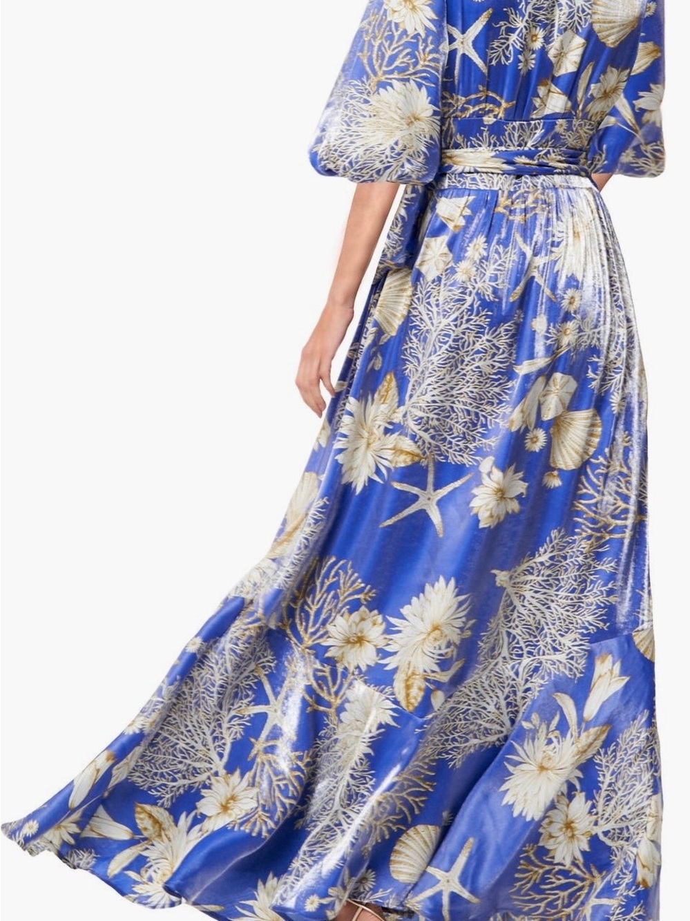 NWT Ciebon Blue Floral Wrap Maxi Dress - Picture 3 of 8
